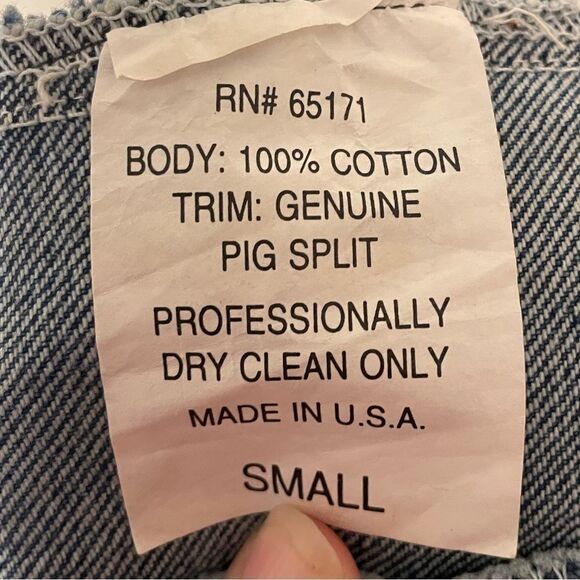 Phoenix USA Frontier Collection Jean Jacket With Leather Fringe - Size Small - Picture 12 of 13